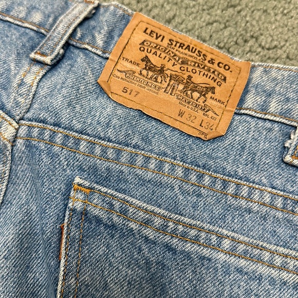 Levi's Vintage Orange Tab 517 Boot Cut Men's Blue Jeans USA made 1980s - Picture 3 of 12